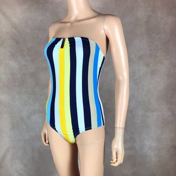 Strapless U-Ring Summer Striped Bodysuit NWT SMALL - Picture 9 of 10